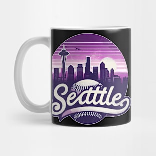 Vintage Purple Seattle City Baseball Mug